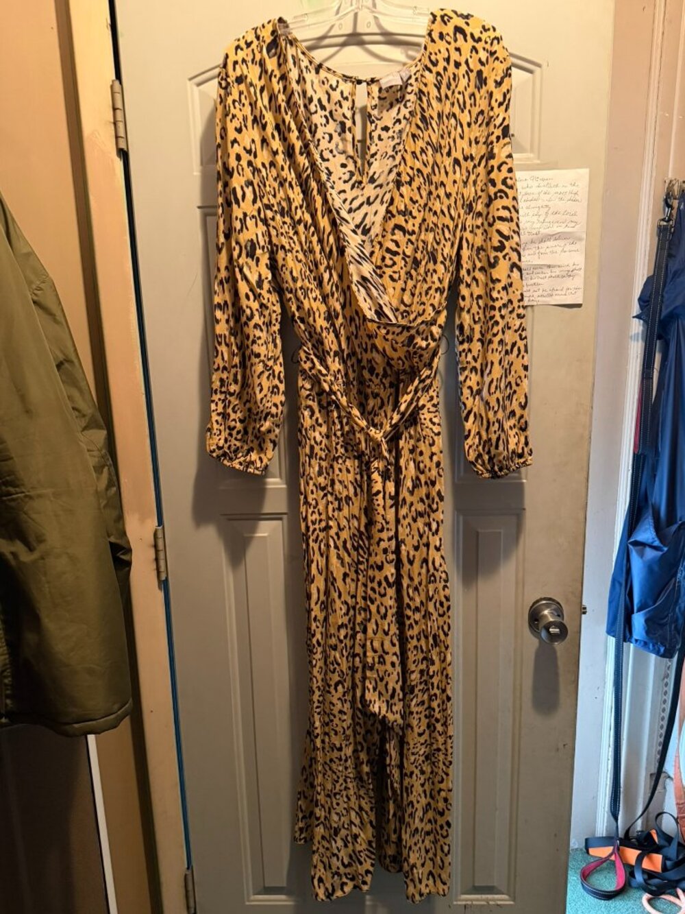 ASOS DESIGN Curve wrap tie jumpsuit in leopard print (18W)